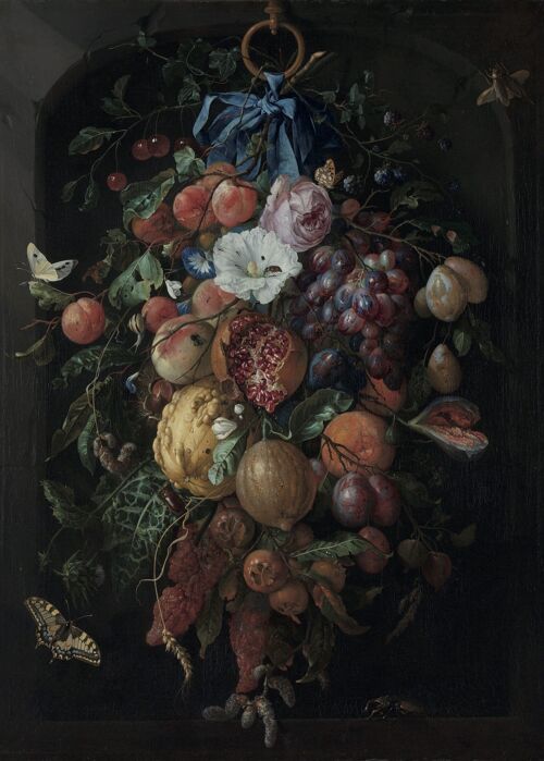 Poster Jan Davidsz. de Heem - Stilleven met vruchten en bloemen