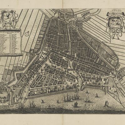 Póster Mapa histórico de Rotterdam - Mapa de la ciudad 1690
