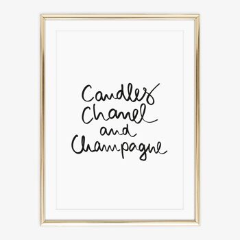 Affiche 'Bougies, Champagne' - A3 2