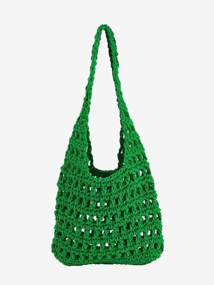 Borsa a tracolla grande all'uncinetto per primavera ed estate