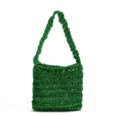 Borsa a tracolla lavorata a maglia