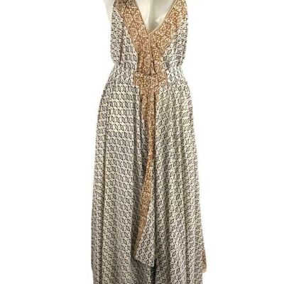 Long Cotton Dress for Women with Open Back