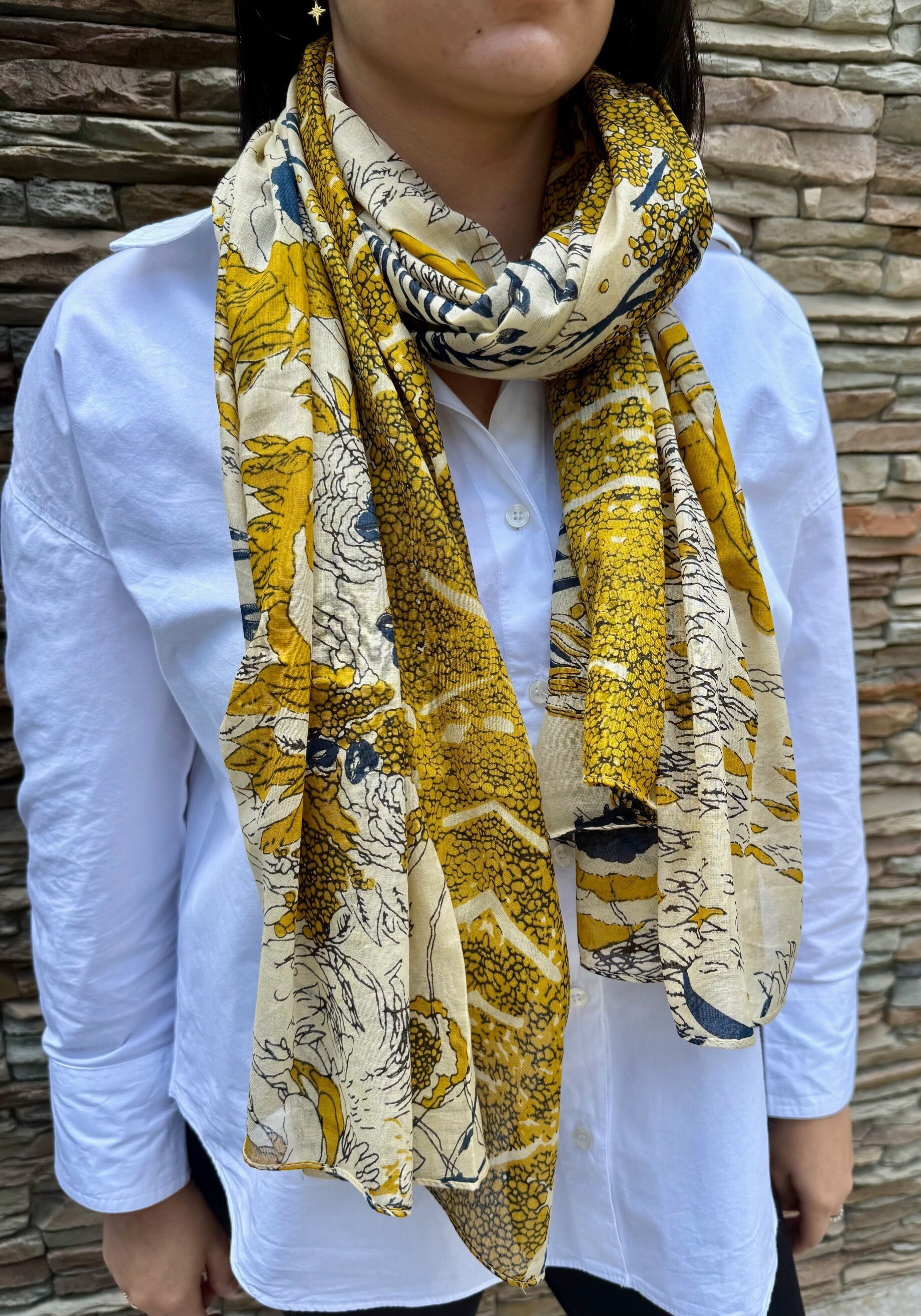 Sciarpa o Pareo 100% cotone indiano 100x180 cm per donna