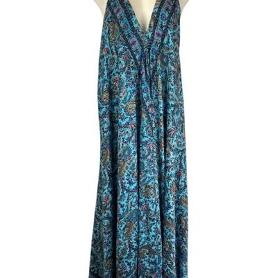 Long Silk Dress for Women with Open Back