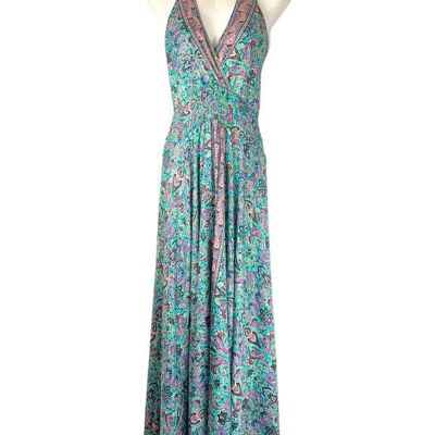 Vestido Largo de Mujer Artesanal Multicolor Seda B2B