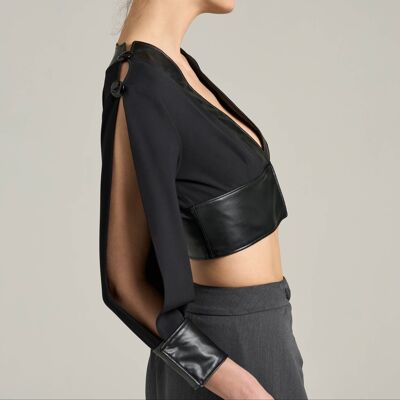 Kimono Shirt with Leather Band