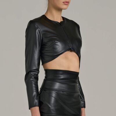 Blazer court en cuir