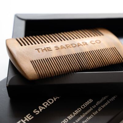 Peine para barba de sándalo