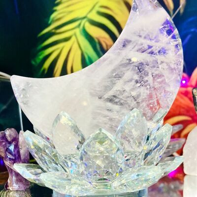 Croissant lune quartz autel sorciere lithotherapie pierre équilibre