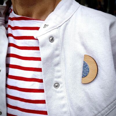 Broche de madera de sirena MOON