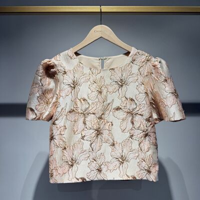 Top de jacquard con estampado floral - CK08392