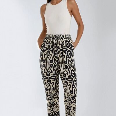 Pantalones con estampado Ikat en azul marino
