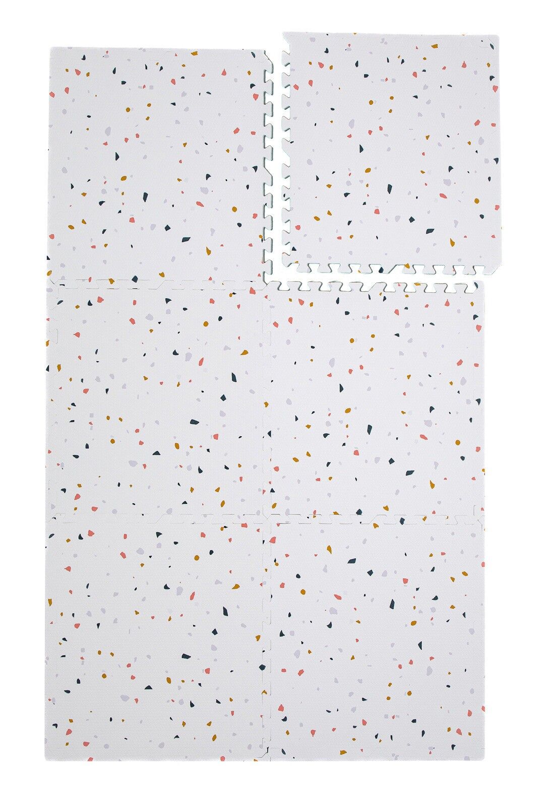 Alfombra de juego infantil Kidolo de terrazo rosa (120 x 180 cm)