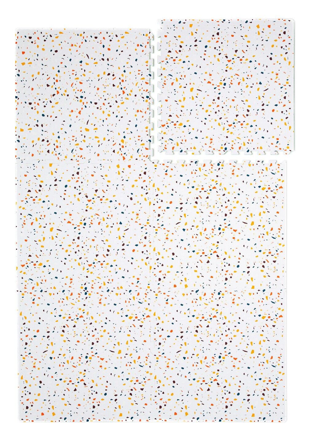 Alfombra de juego infantil Kidolo de terrazo naranja (120 x 180 cm)