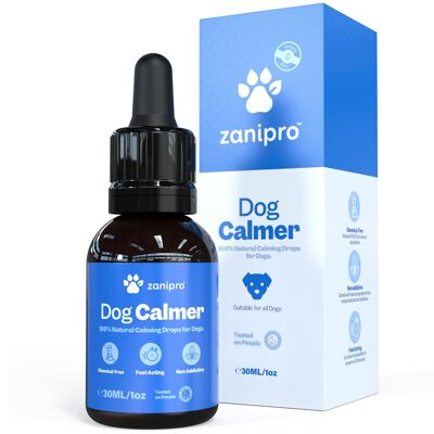 Gocce calmanti per cani, trattamento contro stress e ansia, composto di valeriana e ashwagandha, rimedio per viaggi, separazione e fuochi d'artificio, 100% naturale, 30 ml