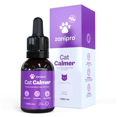 Gocce calmanti per gatti, sollievo dall'ansia per gatti, integratori rilassanti, valeriana e ashwagandha - trattamento antistress 100% naturale, non necessita di plug-in calmante per gatti, 30 ml