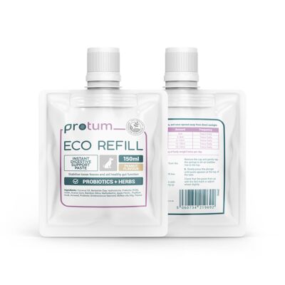 Pasta probiótica Zanipro Protum para perros - Recarga de sobre de 150 ml, fórmula prebiótica avanzada para apoyar la digestión - Sabor a cacahuete para la salud intestinal canina. Favorece la digestión, la recuperación de la diarrea y el bienestar.