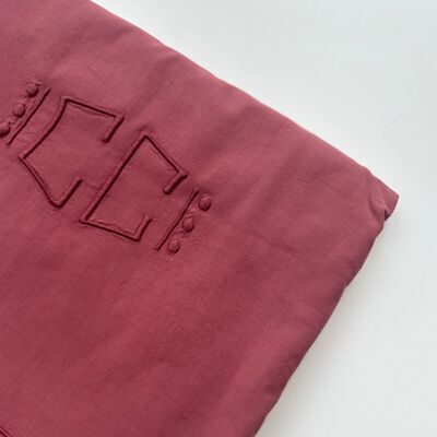 Drap ancien en Coton - monogramme CC - 230x300cm - Tomette