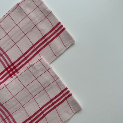 Asciugamano da cucina a righe vintage - Rosa pallido