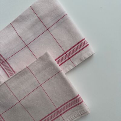 Paño de cocina vintage a rayas - Rosa pálido