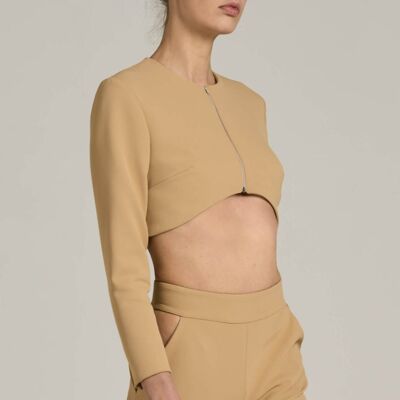 Crop Blazer in Crêpe