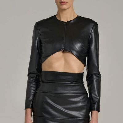 Leather Crop Blazer