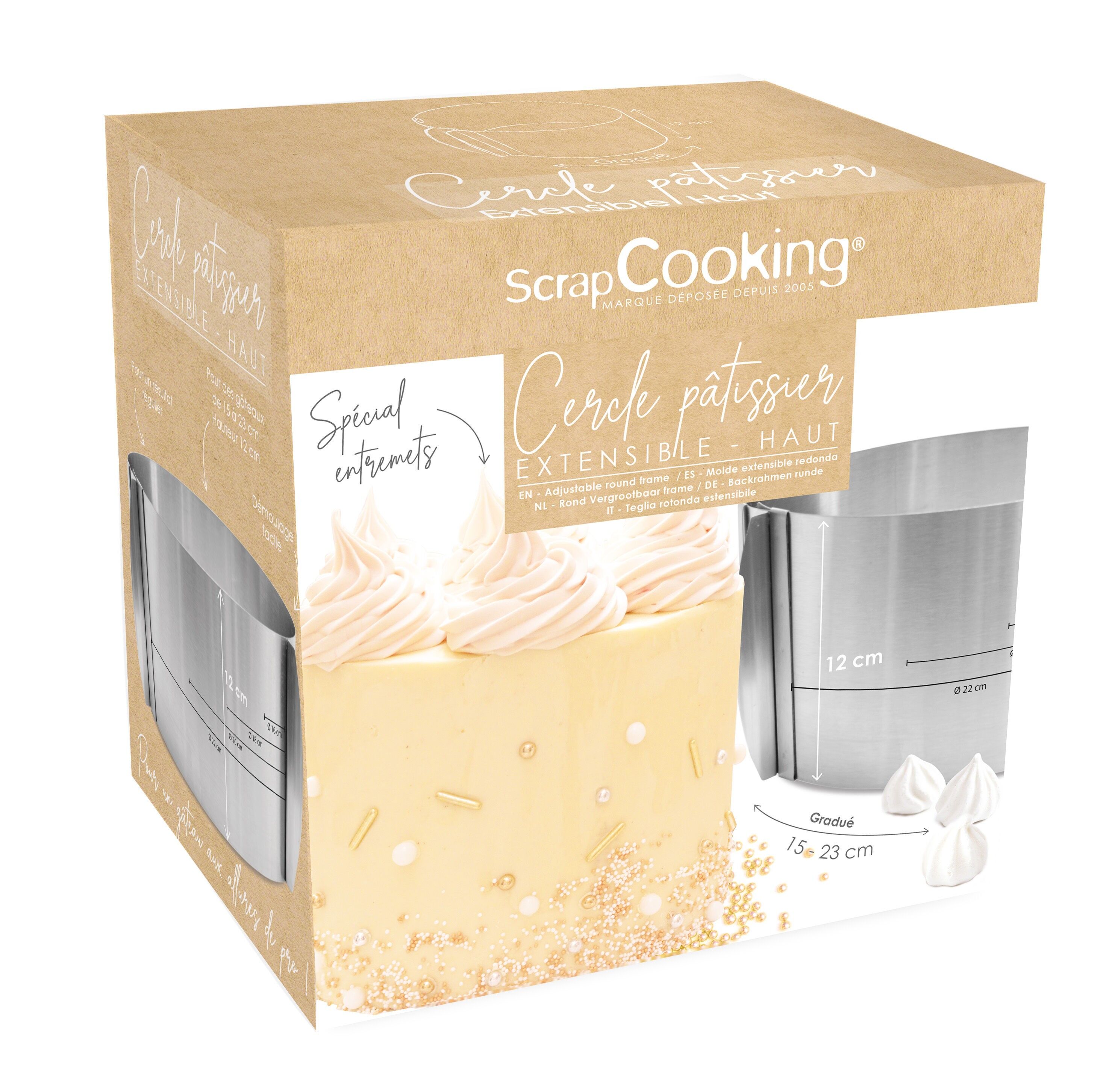 Ausziehbarer Gebäckring - hoch H 12 cm