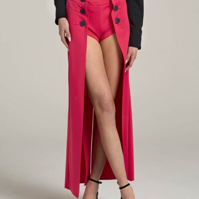 Pantalones Palazzo con shorts y botones