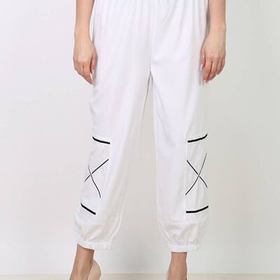 Pantalón deportivo blanco de talla grande (B175)