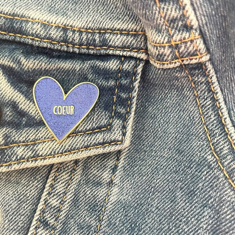 Blue heart pin