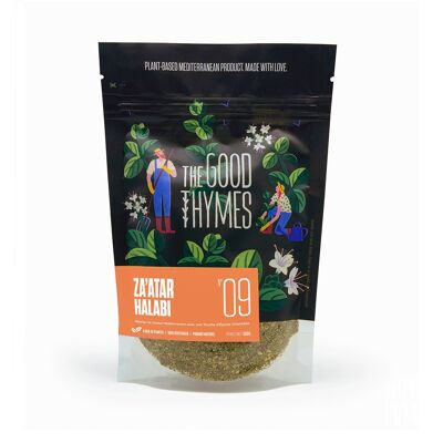 Zaatar Halabi genuino Premium 120g | Miscela di spezie mediterranee autentiche | Ingredienti naturali con melassa di melograno e pistacchi | Sapori orientali