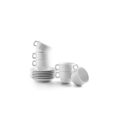 Set di 6 tazze da 80 ml + 12 piattini Castilla B - IBILI