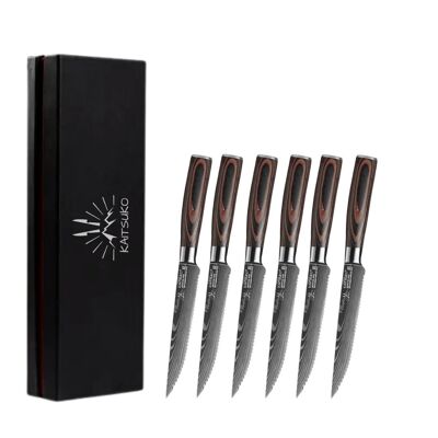 Steak Knife - Set of 6 - Chef Tanaka - Forest Wood