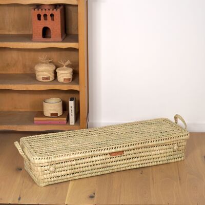 Panier dessous de lit en feuilles de palmier 100cm