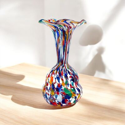 Jarrón de cristal de Murano soplado y trabajado a mano, línea "I Colori di Murano" h. cms. 21 - Fabricado en Murano. Código 39