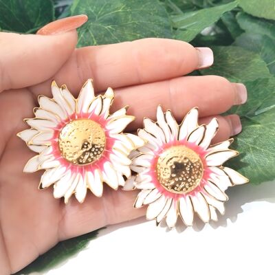 Sunflower earrings, Van Gogh earrings, flower earrings