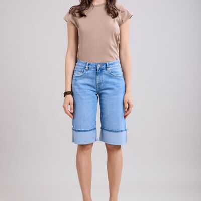 Shorts vaqueros con dobladillo - Noam