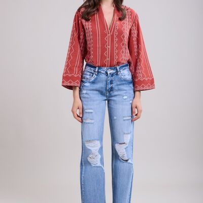 Jeans dritti strappati - Andy