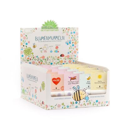 Plateau avec 40 sachets en papier cristal, 8 variétés de 5 pièces chacune