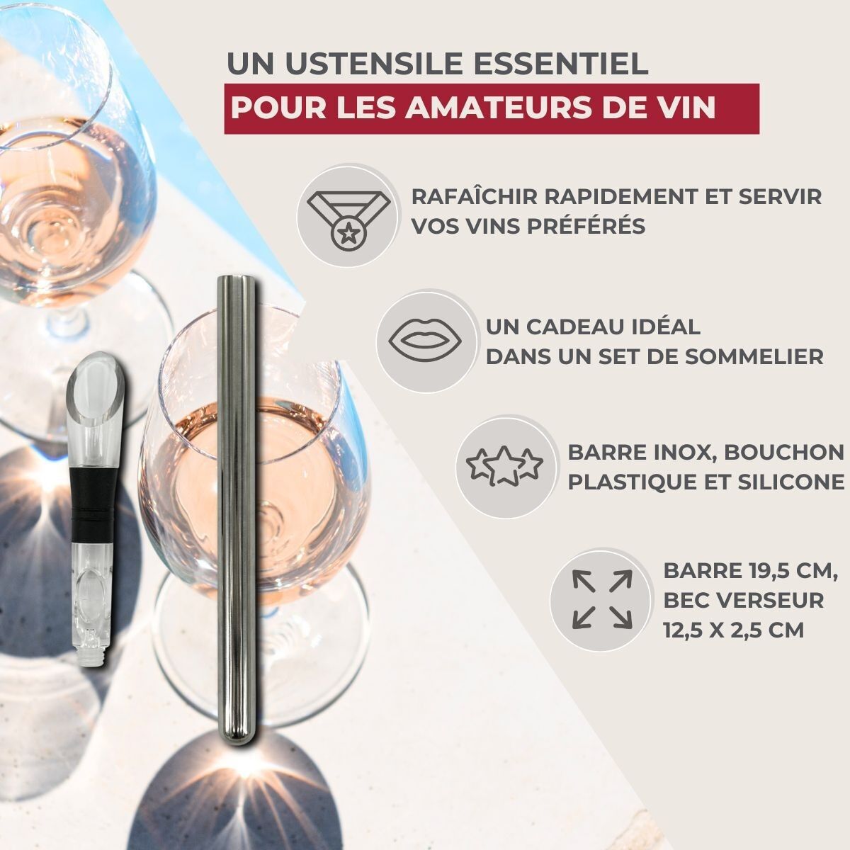 Rafraîchisseur de bouteille de vin Fackelmann Bar Concept