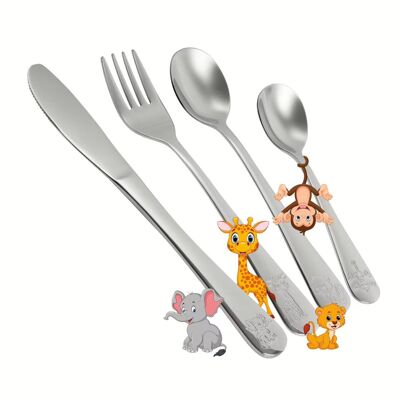 Set di posate per bambini Nirosta Safari da 4 pezzi