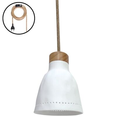 Lampada a sospensione in ceramica con design punteggiato – Portatile ed elegante