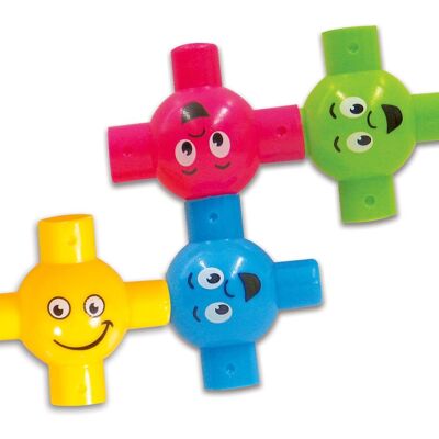 Juguete sensorial de colores brillantes Edushape Baby Connects: se ensambla y se desarma fácilmente.