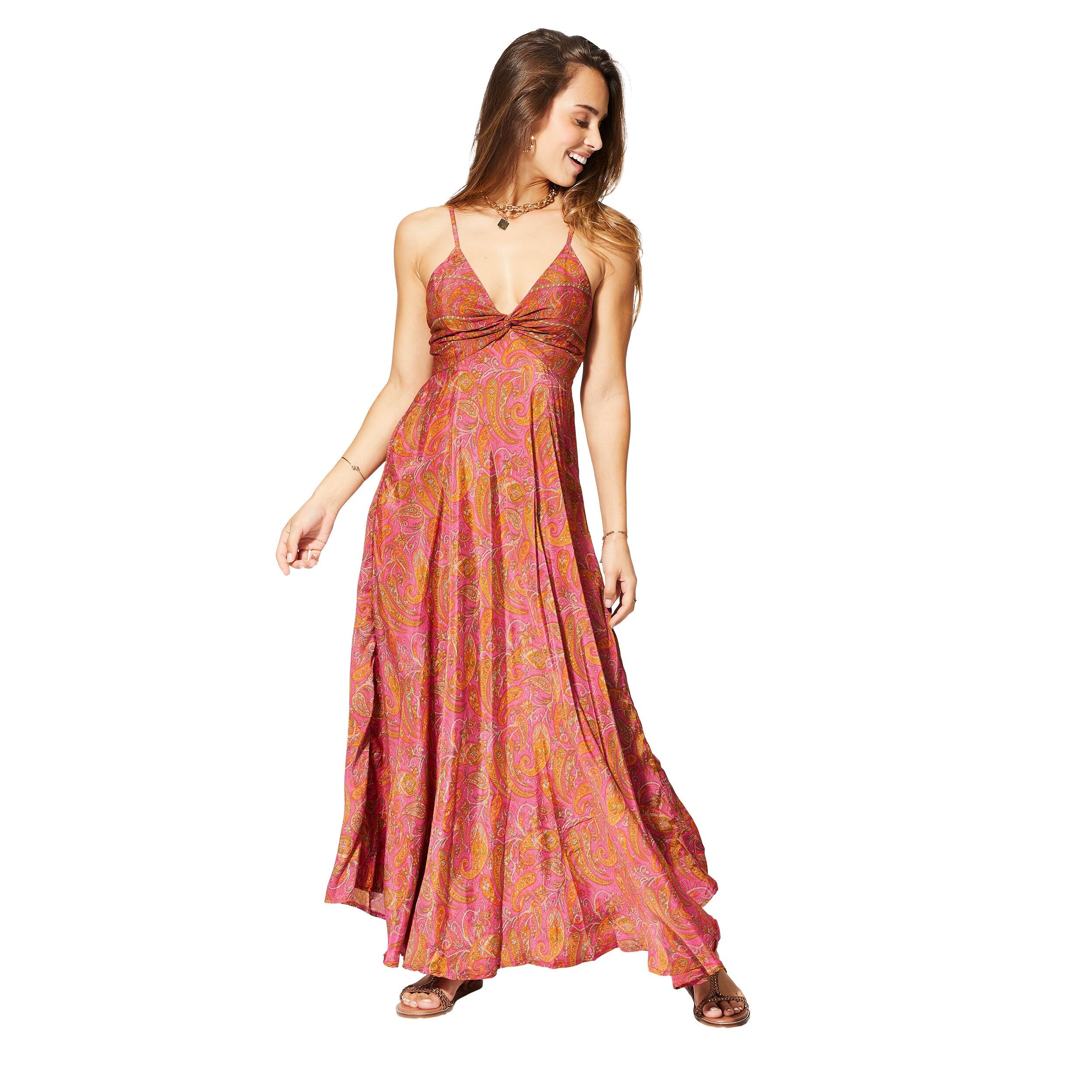 MAXIPA0653A LANGES ÄRMELLOSES SOMMERKLEID