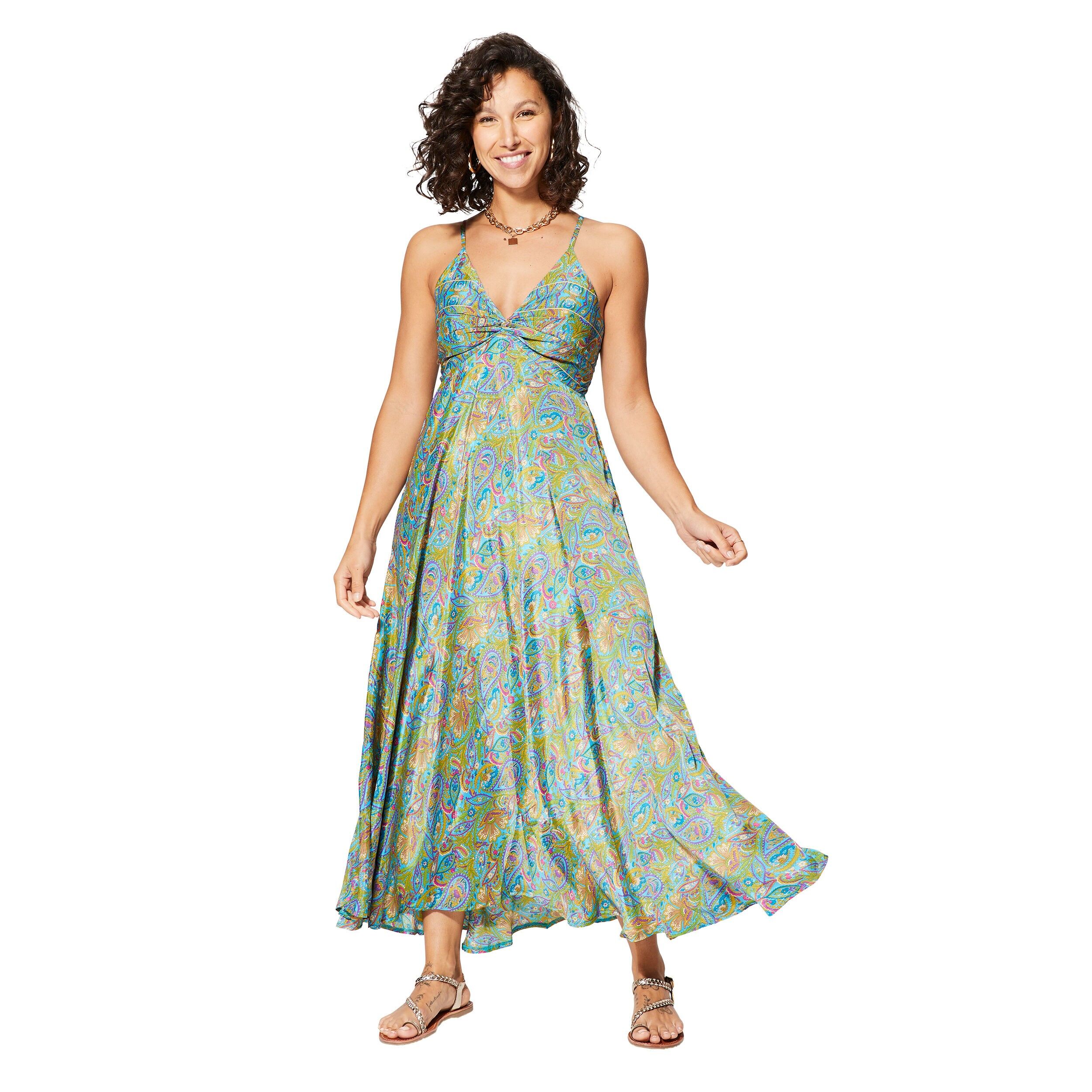 MAXIPA0653D LANGES ÄRMELLOSES SOMMERKLEID