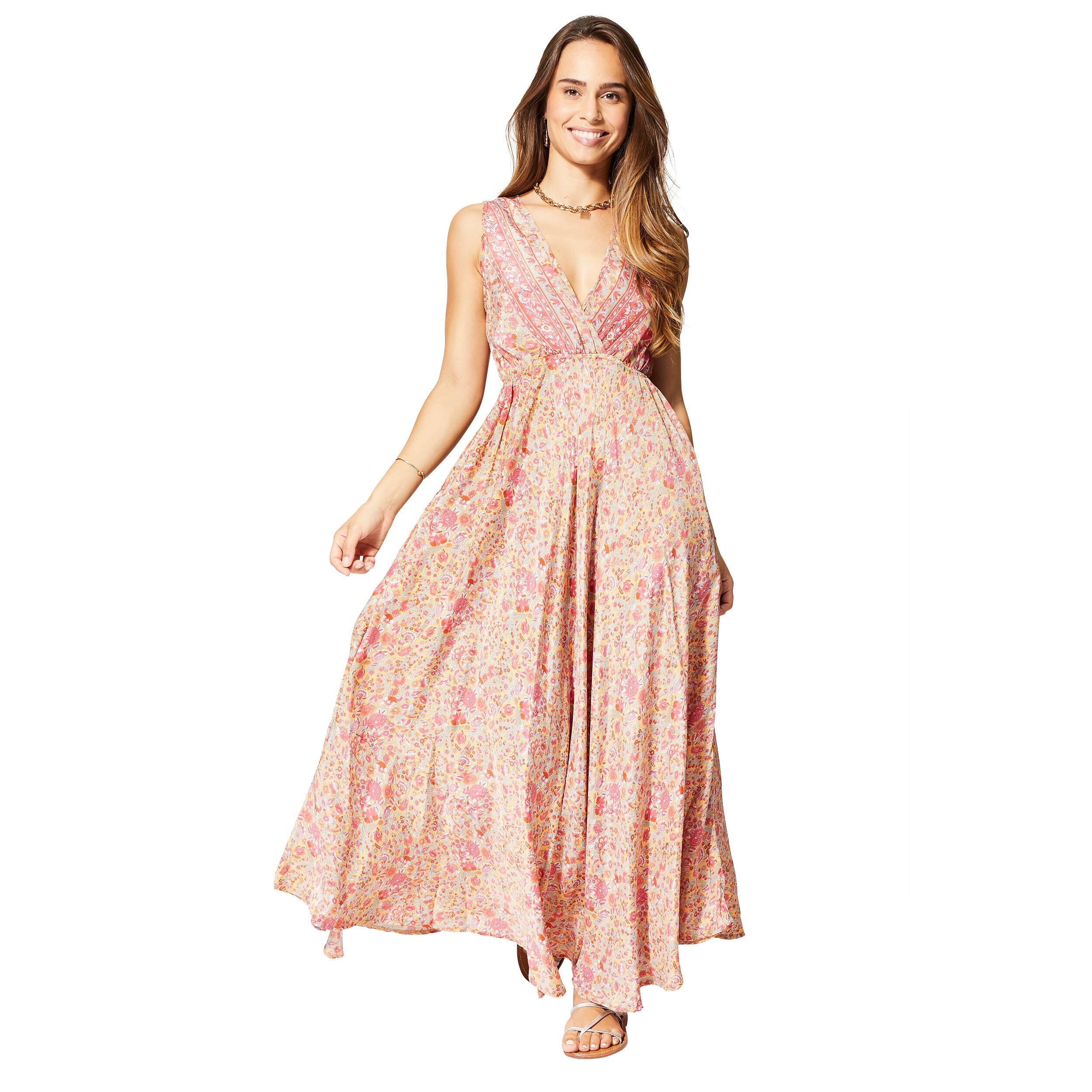 MAXIPA0659A LANGES ÄRMELLOSES SOMMERKLEID