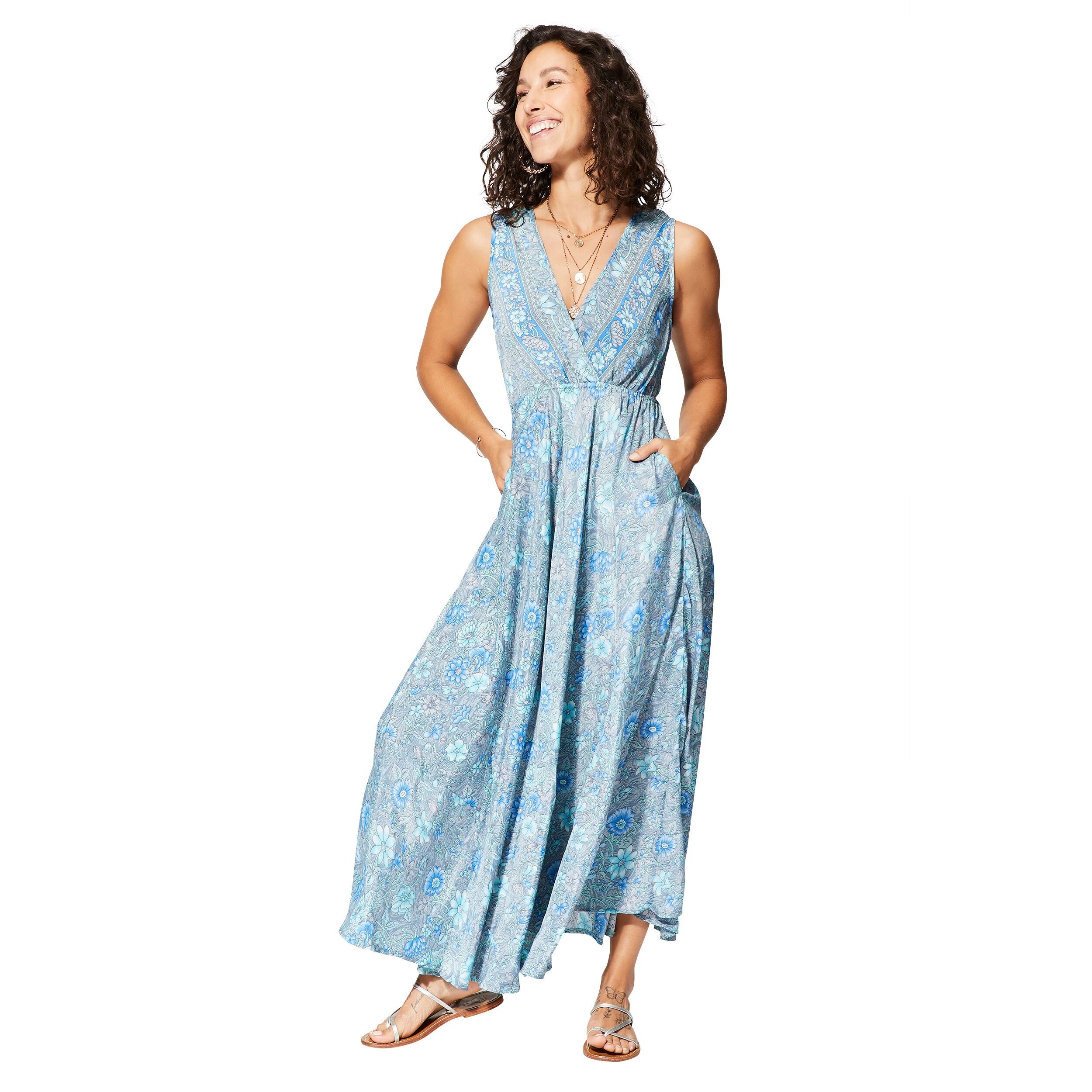 MAXIPA0659C LANGES ÄRMELLOSES SOMMERKLEID