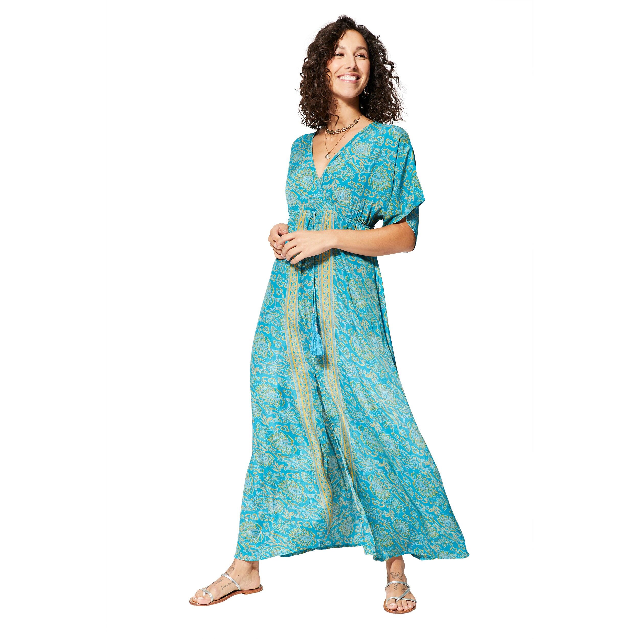 MAXIPA0663D LANGES KURZARM-SOMMERKLEID