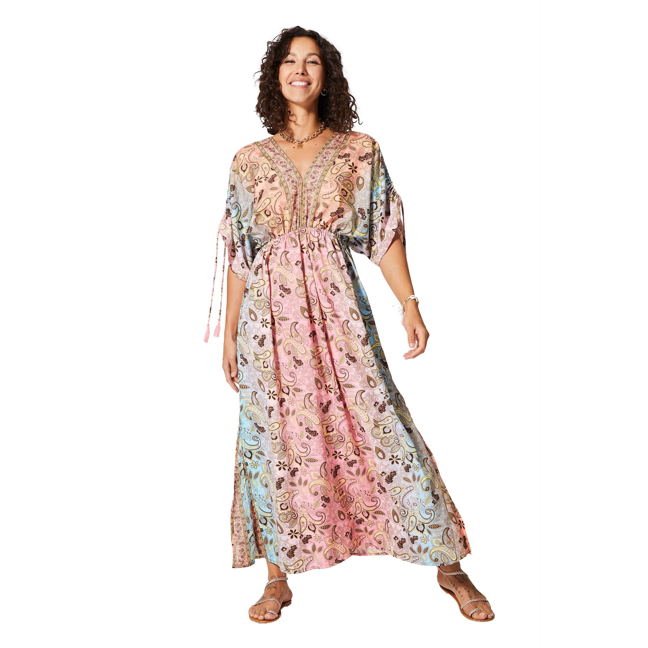 MAXIPA3500B LANGES KURZÄRMELIGES SOMMERKLEID