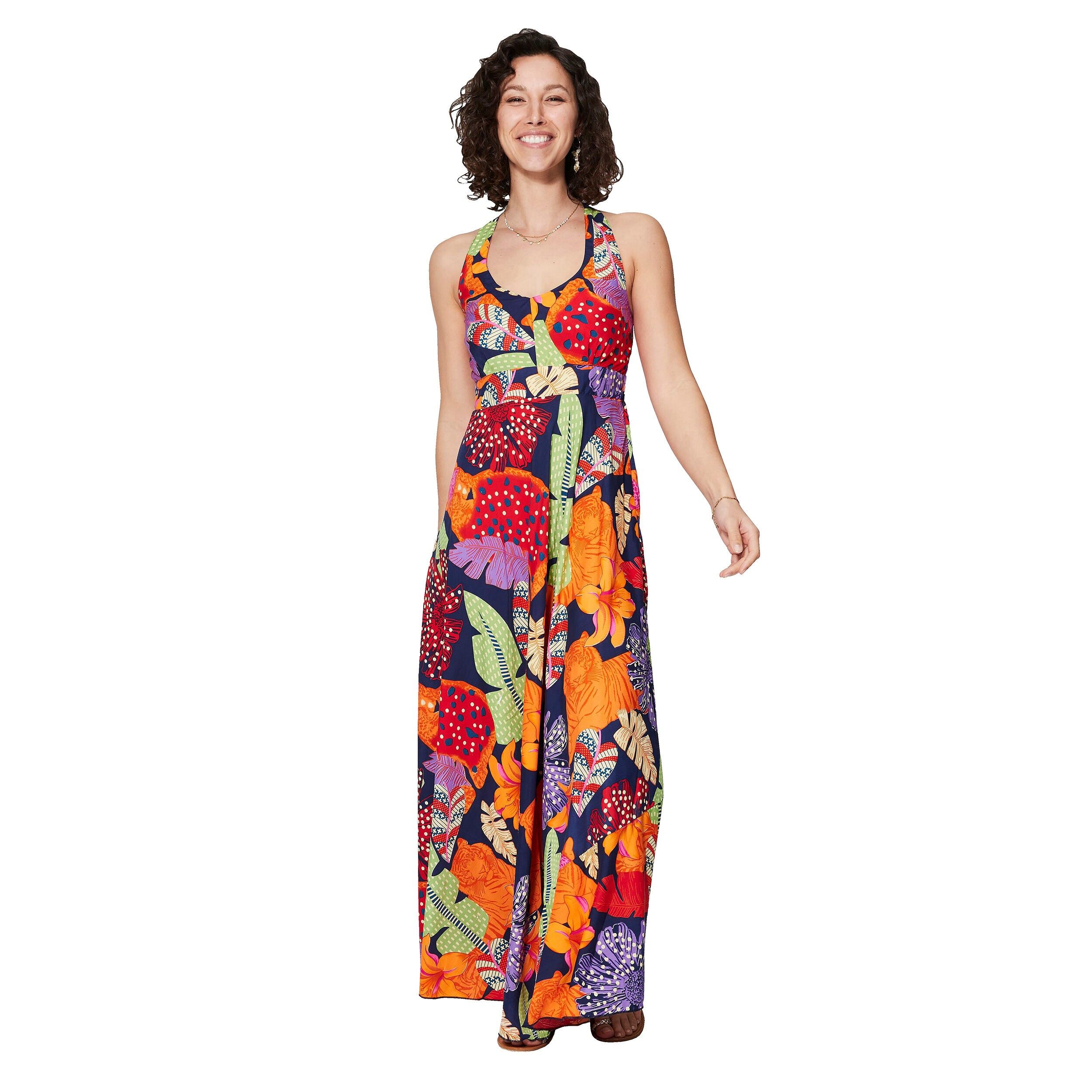 MAXIPA4003ZY-2 LANGES ÄRMELLOSES SOMMERKLEID